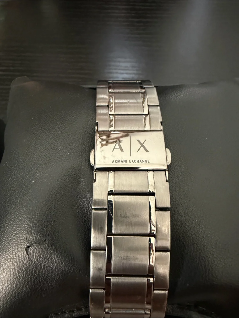 Armani Exchange Black Dial Watch with Rose Gold Accents